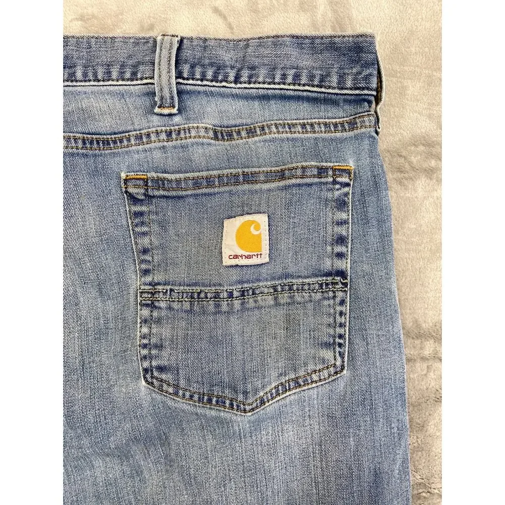 Carhartt Men's Relaxed Fit Straight Jeans 46x30‎ Blue Light Wash